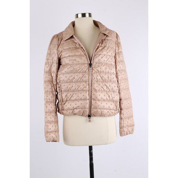 NEW Moncler Saintlo Puffer Spotted Jacket Sz 1/S Pink $1,290
